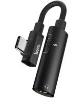 Переходник Hoco LS19 2 в 1 Jack 3.5мм Type-C аудио адаптер на 2 гнезда, конвертер для подключения зарядки и наушников к телефону Audio Converter
