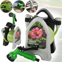 Садовый поливочный набор Roll Garden Hose Reel LY-907 водяной шланг 10 м на катушке с пистолетом распылителем 3/8" комплект для полива 7 режимов