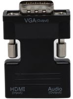 Конвертер HDMI-VGA OUT Black адаптер для преобразования сигнала 1080P с аудио выходом, переходник с HDMI на VGA кабель 3.5 мм jack Черный