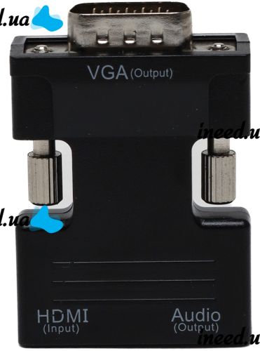 Конвертер HDMI-VGA OUT Black адаптер для преобразования сигнала 1080P с аудио выходом, переходник с HDMI на VGA кабель 3.5 мм jack Черный
