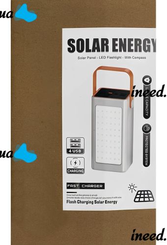 Портативное зарядное устройство Power Bank Solar Energy YM-655 100000mAh с фонариком USB внешний аккумулятор повербанк JS-658