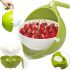 Double Colander with Bowl Mesh Strainer Drain Basket JM-615 2 in 1 Drain Bowl-Colander with Sieve, Plastic Bucket for washing fruits and vegetables Green