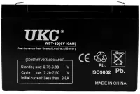 Аккумуляторная батарея UKC 6V 10Ah WST-10 универсальный свинцово-кислотный аккумулятор 6В 10Ач для торгового оборудования и игрушек