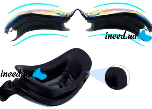 Очки для плавания Conquest Uv Shield Anti-Fog защитная маска с двойным регулируемым ремешком, берушами и защитой от УФ в чехле для бассейна 17х5 см
