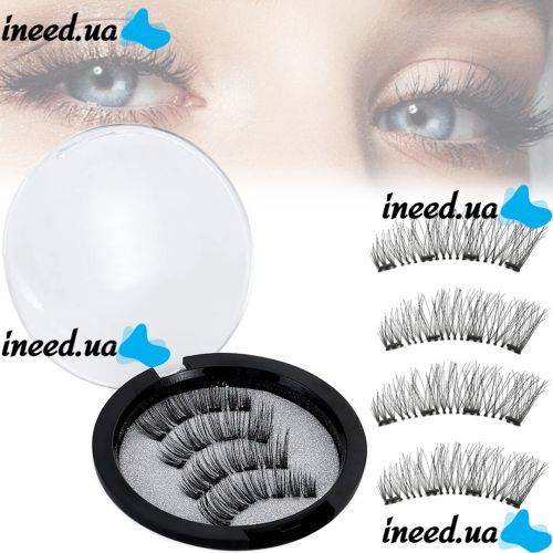 Магнитные ресницы на ленте Magnetic Lashes Professional Eyelash 3D многоразовые накладные ресницы на магнитном основании в круглом футляре 26 мм