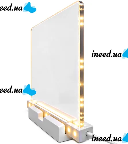 Акриловая LED доска для рисования Drawing Board T-466 светодиодный настольный ночник на подставке с подсветкой и маркерами для заметок 15х15 см USB