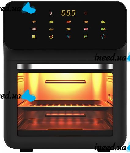 Мультипечь с обдувом Silver Crest FD-1015B 2400W 15л электронная аэрогриль для приготовления еды без масла 10 программ настольная фритюрница от сети