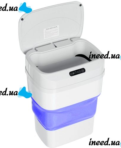 Trash Can with Sensor Lid ZSW-L11 8L Automatic Smart Trash Can, Folding Trash Can with Smart Sensor for Kitchen White
