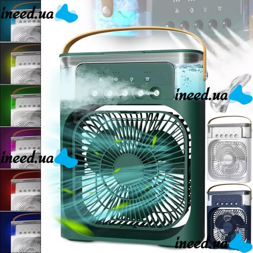 Table fan with humidifier Air Cooler Fan CX-39 600 ml air conditioner with water-cooled air, ice compartment and RGB USB lighting