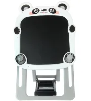 Детский двухсторонний мольберт Happy BLB-Toys FBP1 набор для рисования маркером и мелом, магнитная доска с табуретом для творчества от 3-х лет Серая