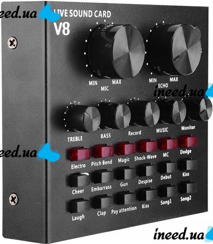 Внешняя звуковая аудио карта V8 внешняя USB-гарнитура, настольная беспроводная аудиосистема Bluetooth с режимом записи голоса для микрофона V-8