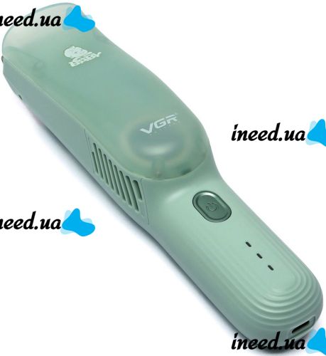 Машинка для стрижки детей VGR Baby V-155 5W беспроводной вакуумный детский триммер для младенцев с вытяжкой волос и насадками на аккумуляторе Зеленый
