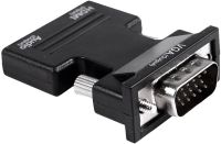 Конвертер HDMI-VGA OUT Black адаптер для преобразования сигнала 1080P с аудио выходом, переходник с HDMI на VGA кабель 3.5 мм jack Черный