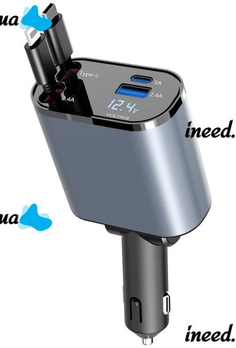 Автомобильное зарядное устройство Super Fast Charge PT16 с вольтметром type c lightning 4 в 1 120 W FM трансмиттер, модулятор в авто от прикуривателя