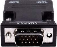 Конвертер HDMI-VGA OUT Black адаптер для преобразования сигнала 1080P с аудио выходом, переходник с HDMI на VGA кабель 3.5 мм jack Черный