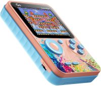 Портативная игровая мини консоль с джойстиком Game Player G5 на 500 встроенных игр, карманная ретро приставка к телевизору AV Micro USB Розовая