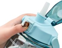 Спортивная бутылка с поилкой для воды Water Bottle Large Gym 2л портативная герметичная бутылка с таймером, соломинкой и ручкой для занятий спортом