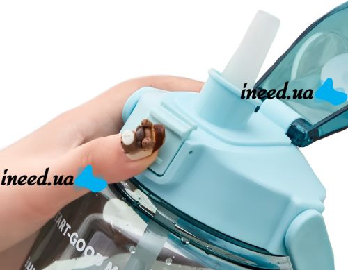 Спортивная бутылка с поилкой для воды Water Bottle Large Gym 2л портативная герметичная бутылка с таймером, соломинкой и ручкой для занятий спортом