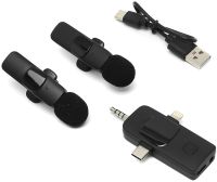 Петличный двойной микрофон Wireless Microphone K15 петличка с прищепкой на одежду 2 микрофона Type-C Lightning с шумоподавлением для блогера K-15