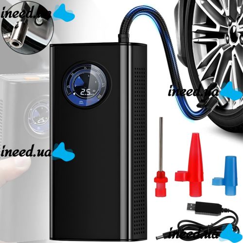 Автомобильный воздушный компрессор Charge Pump CQB002 3600mAh аккумуляторный автокомпрессор с фонариком и дисплеем, насос для подкачки шин 150 PSI