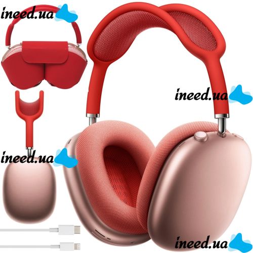 Беспроводные Bluetooth наушники AirPods Max Red полноразмерные блютуз стереонаушники с микрофоном и шумоподавлением в чехле Smart Case MGYJ3 Красные