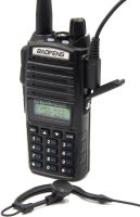 Двухдиапазонная рация Baofeng UV82 5W на 128 каналов до 7 км портативная цифровая радиостанция с гарнитурой и двойной кнопкой 2800 мАч UV-82 Черная