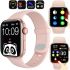 Умные наручные смарт часы Smart Watch F21 Pink голосовой вызов, функции фитнеса и здоровья Bluetooth с беспроводной зарядкой IOS Android Розовые