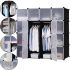 Складной шкаф органайзер для вещей Storage Cube Cabinet МР 416-102 146Х37Х146 см пластиковая тумба на 16 секций полочка для одежды и обуви Черная