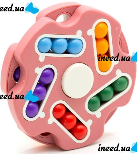 Детский развивающий спиннер Fidget Spinner Magic Cube Розовый, Голубой, вращающаяся волшебная игрушка головоломка для детей от 3 лет, антистресс
