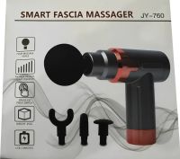 Мышечный ударный массажер Smart Fascia Massager JY-760 4 насадки, ручной перкуссионный вибромассажер пистолет для мышц тела на аккумулятор JY760