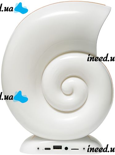 Настольная смарт лампа Улитка ночник Conch Music Lamp L-39 беспроводная аккумуляторная световая колонка с RGB подсветкой будильником и часами Bluetooth