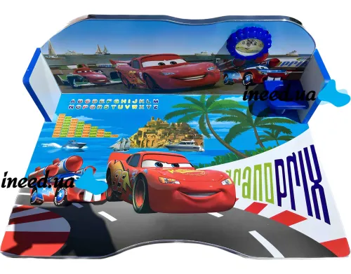 Детская парта со стулом Bambi Disney Cars B-43507 Тачки Молния Маквин письменный стол и стул с регулированной высотой и подставкой для книг Синий