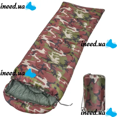 Sleeping bag Tramp TR-2175 up to -20 degrees 210X75 cm Water-repellent Insulated Tourist Winter Sleeping Bag with Hood and Cover Camouflage