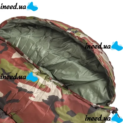Sleeping bag Tramp TR-2175 up to -20 degrees 210X75 cm Water-repellent Insulated Tourist Winter Sleeping Bag with Hood and Cover Camouflage