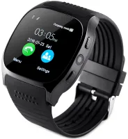Наручные Смарт часы Smart Watch T8 Black c камерой, диктофоном и фитнес трекером, аккумуляторные умные Bluetooth часы с пульсометром Черные