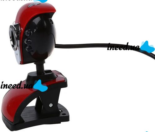 Веб камера с микрофоном Digital HD Camera DG-899 1280х720 универсальная внешняя USB веб-камера на прищепке для ПК компьютера и ноутбука Красная