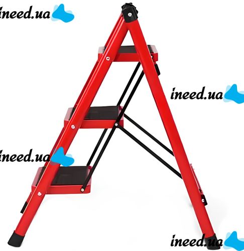 Складная стремянка на 3 ступени Mastar 3 Step Ladders до 150 кг раскладная трехступенчатая односторонняя лестница с антискользящим покрытием 84х40 см