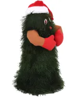 Танцующая рождественская елка Dancing Xmas Tree ET02 интерактивная новогодняя игрушка 17х10 см вращающаяся музыкальная ёлка в шапке на батарейках
