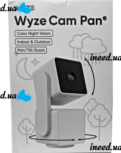 Wi-Fi камера видеонаблюдения Wyze Cam Pan V3 1080p HD поворотная IP видеокамера с цветным ночным видением и датчиком движения с креплением на стену