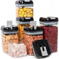 Набор контейнеров для сыпучих продуктов Food Storage Container Set 6 емкостей, прозрачные контейнеры с крышками для хранения пищевых продуктов, круп