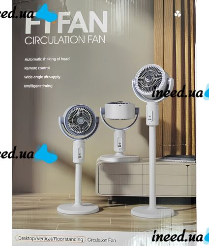 Floor standing cordless fan Circulation Fan F1 tabletop air cooler with remote control, timer and height adjustment 5 modes from USB