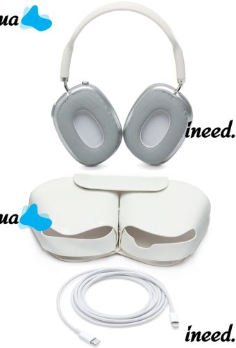 Беспроводные Bluetooth наушники AirPods Max Silver полноразмерные блютуз стереонаушники с микрофоном и шумоподавлением в чехле Smart Case MGYJ3