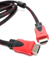 Посилений кабель Hdmi to Hdmi 15м 1080p в обмотці, кабель-подовжувач HDMI-HDMI 15m 15 m 15 м 15 м для монітора і телевізора в обплетенні Чорно Червоний