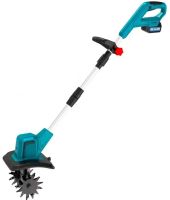 Makita HA-1039 cordless hand cultivator for loosening and weeding the vegetable garden, Cordless electric cultivator with 2 batteries for garden Blue