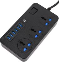 Сетевой фильтр Power Socket AR-CP02 3000W на 3 розетки 6 USB 1.8 м электрический удлинитель переноска с выключателем для подключения приборов к сети