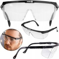Открытые защитные очки Vorel SG-007 универсальные прозрачные очки с защитой от УФ лучей из поликарбоната для защиты глаз и лица от повреждений