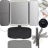Desktop Triple Mirror Led Lighted WX-810 with Backlight and Organizer for Storing Cosmetics, Cosmetic Rechargeable with Magnification Black