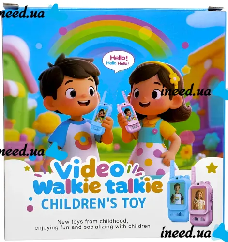 Детская рация с видеосвязью  Video Walkie Talkie JK200 2 штуки аккумуляторная Wi-Fi видео-рация с цветным дисплеем и видеочатом для детей от 6 лет
