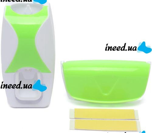 Automatic Toothpaste Dispenser Rong Shuai 300 H0 stand with Holder for 5 toothbrushes, plastic wall dispenser, bathroom kit