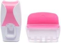 Automatic Toothpaste Dispenser Rong Shuai 300 H0 stand with Holder for 5 toothbrushes, plastic wall dispenser, bathroom kit